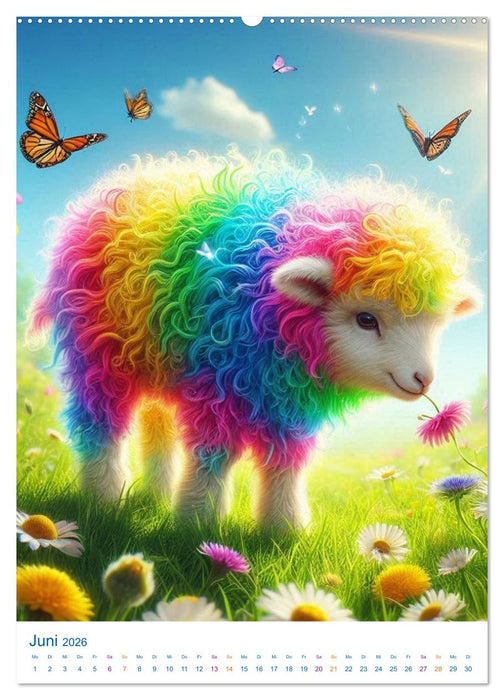 Tiere im Farbenland - Meine bunte Welt, wie sie mir gefällt (CALVENDO Premium Wandkalender 2026)