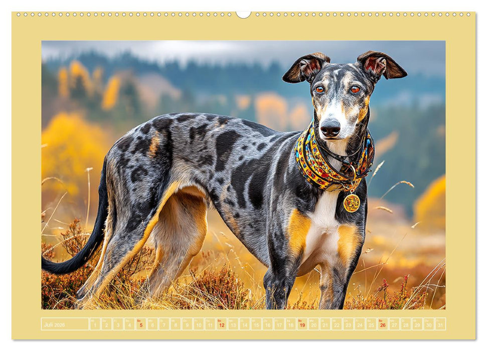 Windhunde. Seelenflüsterer zwischen Anmut, Tempo und Stille (CALVENDO Premium Wandkalender 2026)