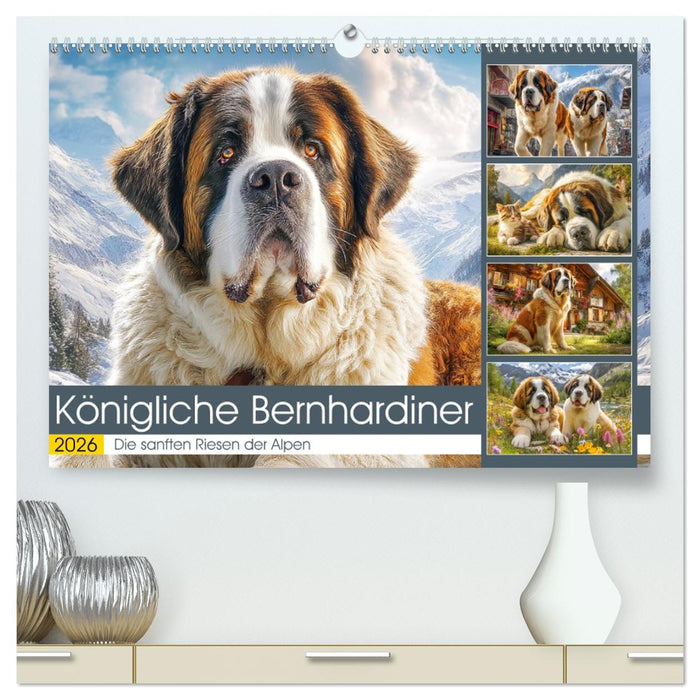Königliche Bernhardiner. Die sanften Riesen der Alpen (CALVENDO Premium Wandkalender 2026)