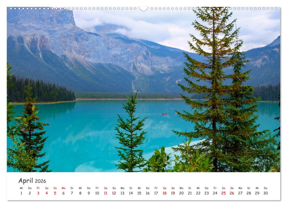 Kanadas Rocky Mountains: Zwischen Gipfeln & glasklaren Seen (CALVENDO Wandkalender 2026)