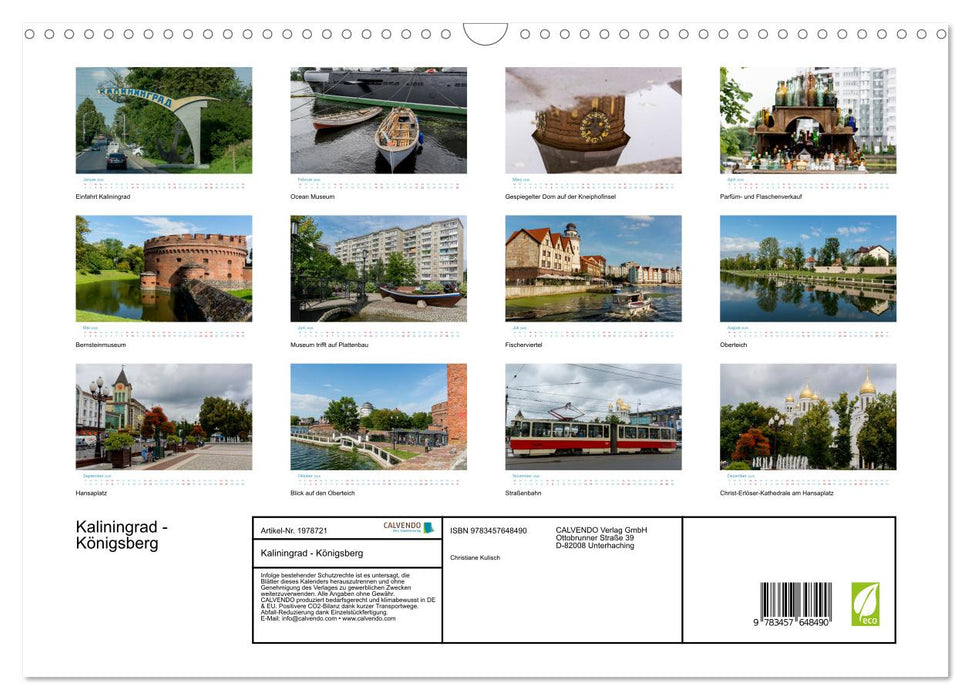 Kaliningrad - Königsberg (CALVENDO Wandkalender 2026)
