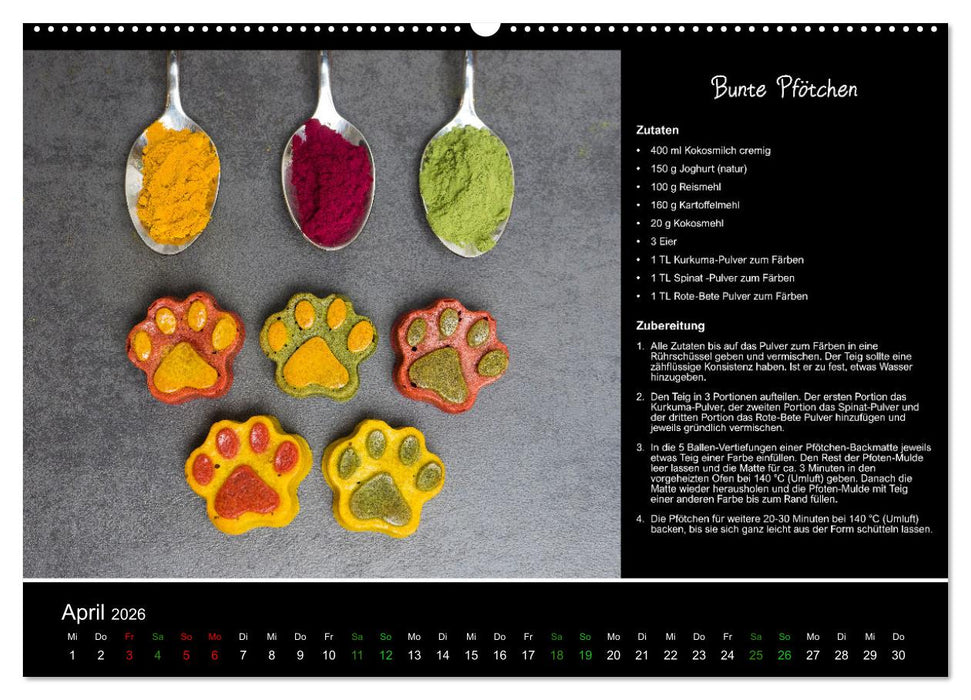 Hundekekse backen - Rezepte fürs ganze Jahr (CALVENDO Premium Wandkalender 2026)