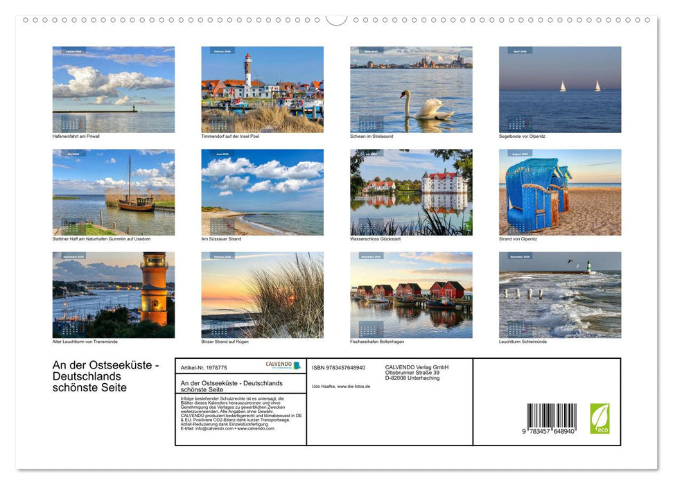 An der Ostseeküste - Deutschlands schönste Seite (CALVENDO Premium Wandkalender 2026)