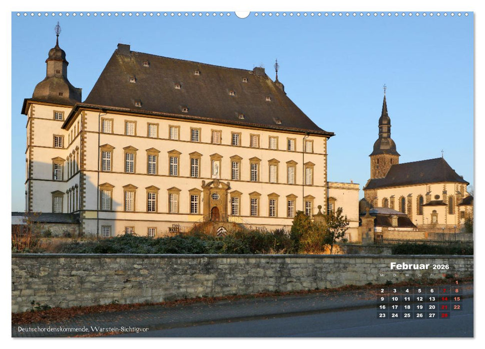 Burgen, Schlösser, Herrenhäuer im Sauerland (CALVENDO Premium Wandkalender 2026)