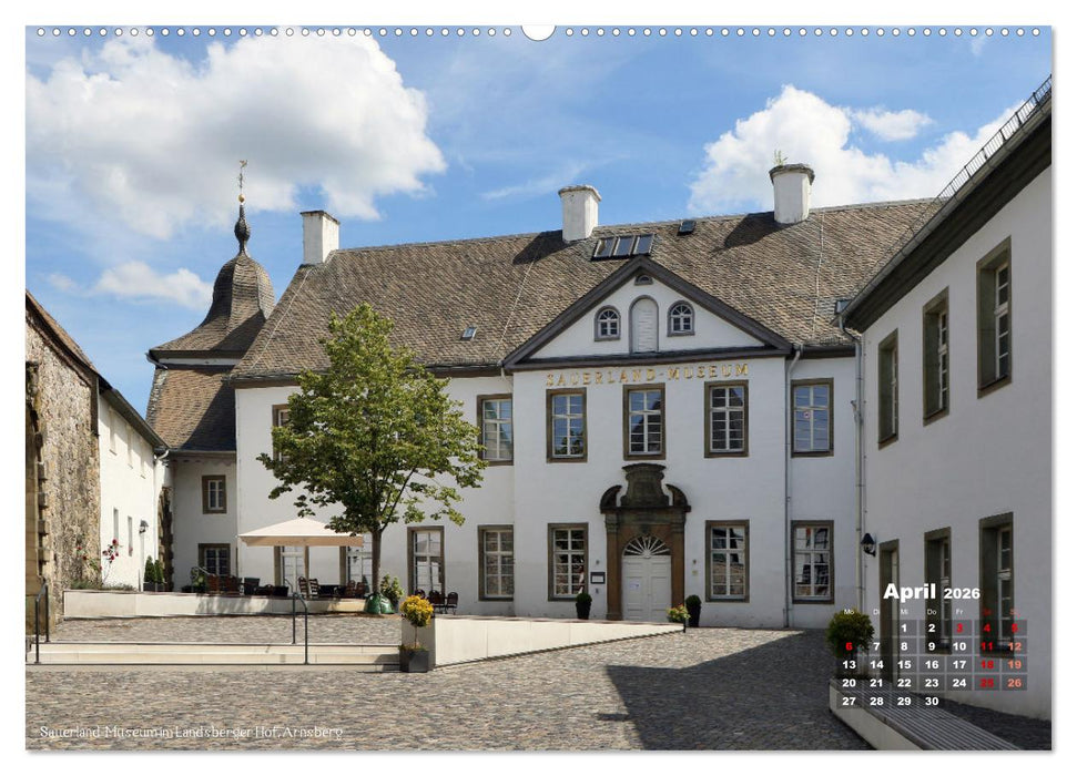 Burgen, Schlösser, Herrenhäuer im Sauerland (CALVENDO Premium Wandkalender 2026)