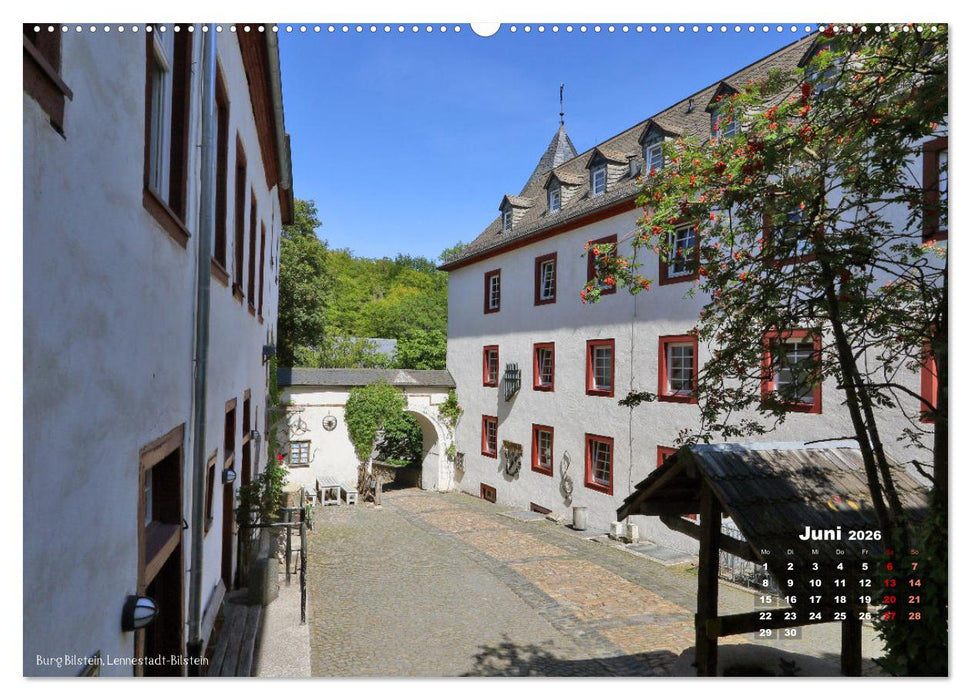 Burgen, Schlösser, Herrenhäuer im Sauerland (CALVENDO Premium Wandkalender 2026)