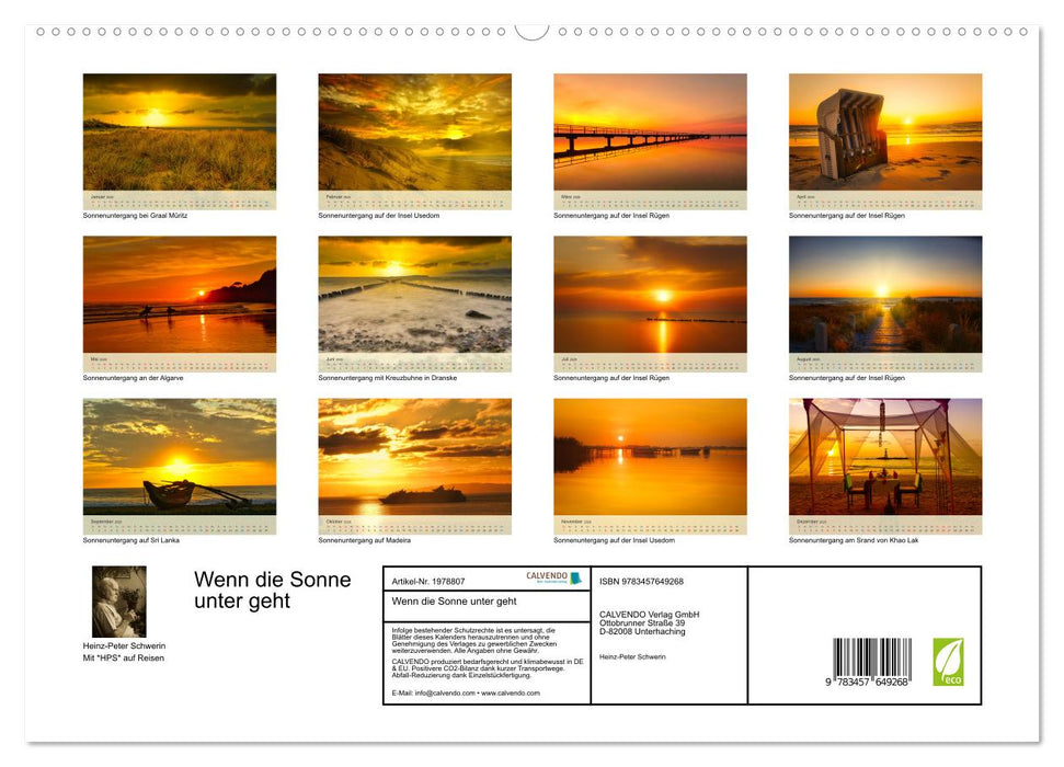 Wenn die Sonne unter geht (CALVENDO Wandkalender 2026)