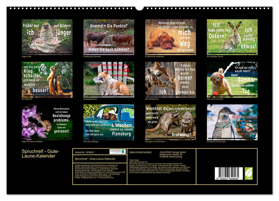 Spruchreif - Gute-Laune-Kalender (CALVENDO Wandkalender 2026)