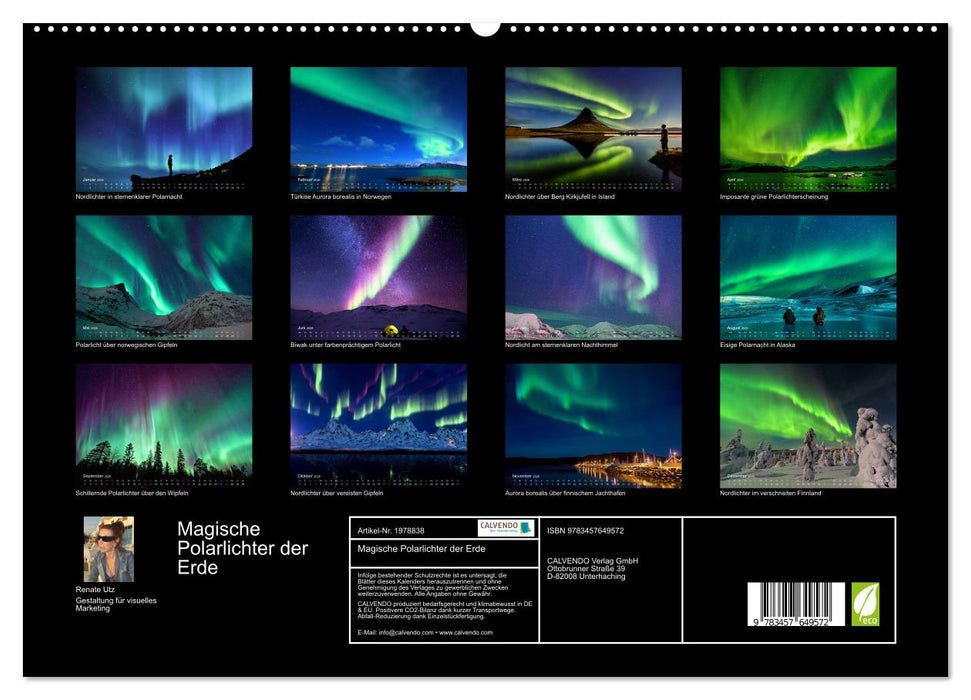Magische Polarlichter der Erde (CALVENDO Premium Wandkalender 2026)