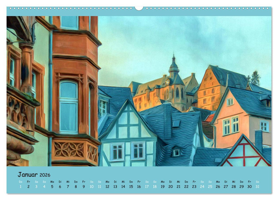 Malerisches Marburg (CALVENDO Premium Wandkalender 2026)