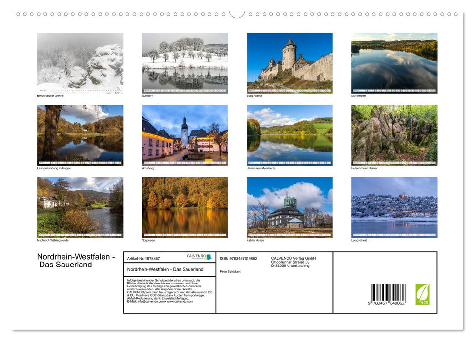 Nordrhein-Westfalen - Das Sauerland (CALVENDO Premium Wandkalender 2026)