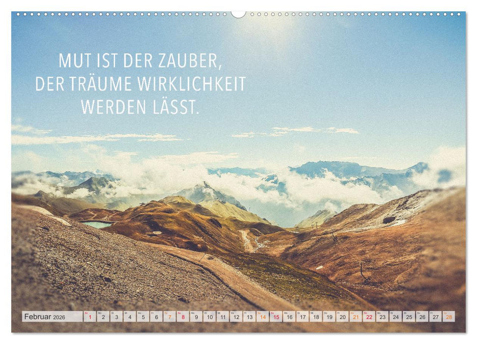 Träume - Motivationssprüche für Dich (CALVENDO Premium Wandkalender 2026)