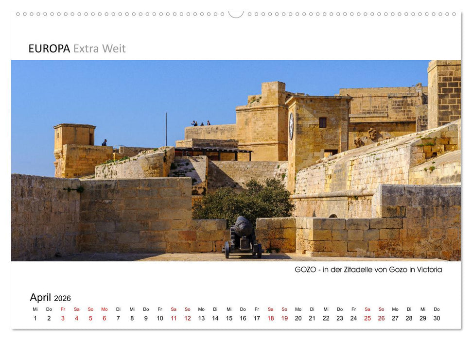 Impressionen aus GOZO - Panoramabilder (CALVENDO Premium Wandkalender 2026)