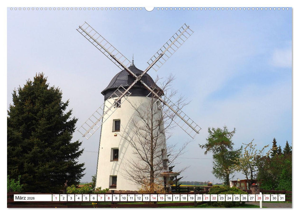 Wind- und Wassermühlen in Sachsen (CALVENDO Wandkalender 2026)