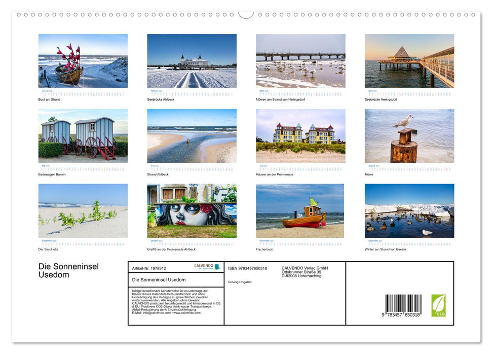 Die Sonneninsel Usedom (CALVENDO Premium Wandkalender 2026)