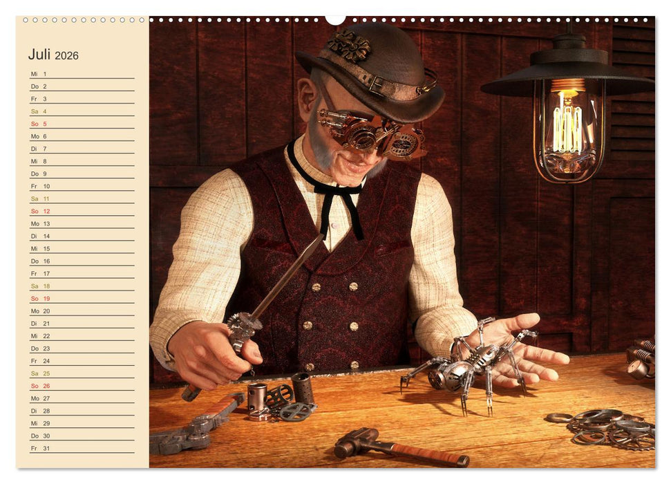 Steampunk - Forscher, Bastler und Erfinder (CALVENDO Premium Wandkalender 2026)