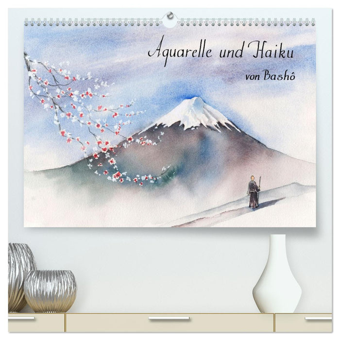 Aquarelle und Haiku von Basho (CALVENDO Premium Wandkalender 2026)
