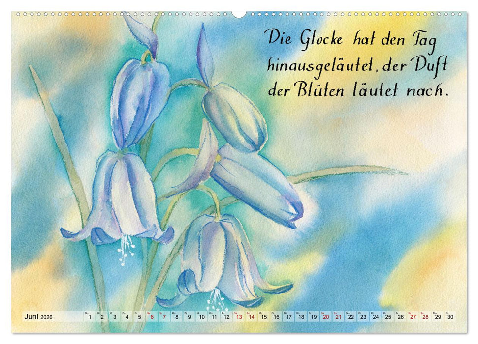 Aquarelle und Haiku von Basho (CALVENDO Premium Wandkalender 2026)