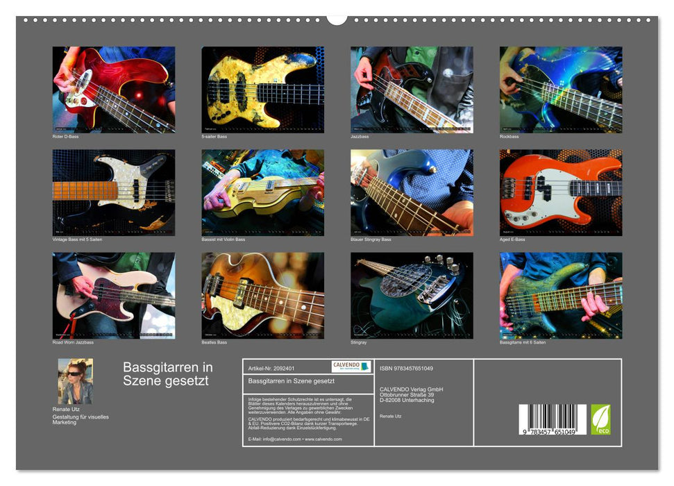 Bassgitarren in Szene gesetzt (CALVENDO Premium Wandkalender 2026)