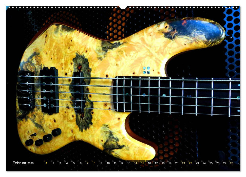 Bassgitarren in Szene gesetzt (CALVENDO Premium Wandkalender 2026)