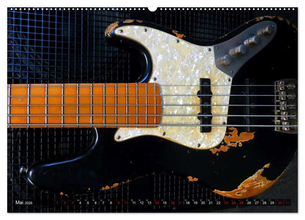 Bassgitarren in Szene gesetzt (CALVENDO Premium Wandkalender 2026)