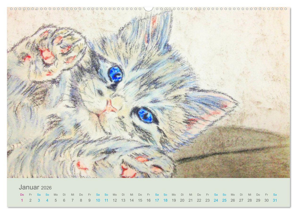 KATZEN PortraiTierART (CALVENDO Premium Wandkalender 2026)