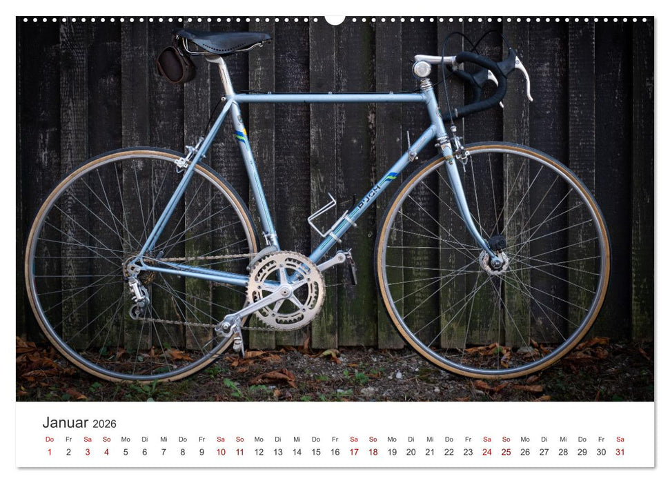Stahlrenner - Rennrad-Klassiker aus Europa (CALVENDO Premium Wandkalender 2026)