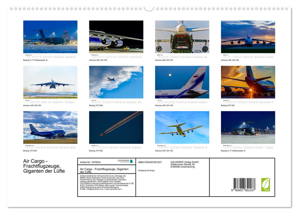 Air Cargo - Frachtflugzeuge, Giganten der Lüfte (CALVENDO Premium Wandkalender 2026)