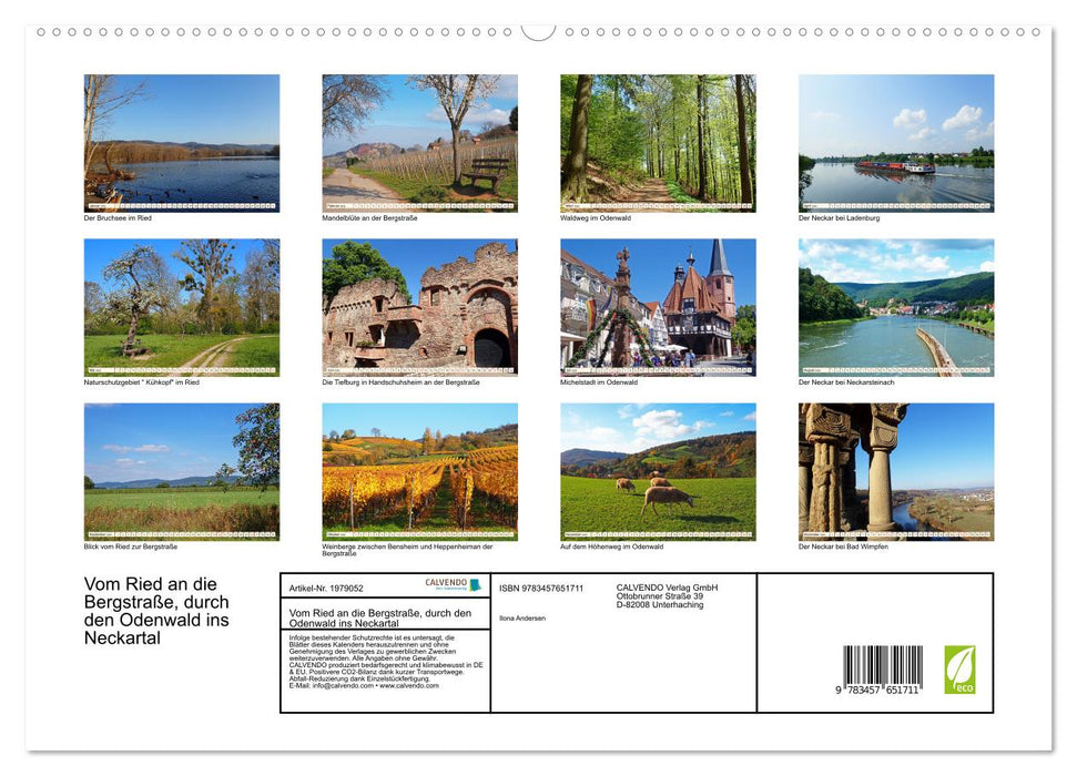 Vom Ried an die Bergstraße, durch den Odenwald ins Neckartal (CALVENDO Wandkalender 2026)