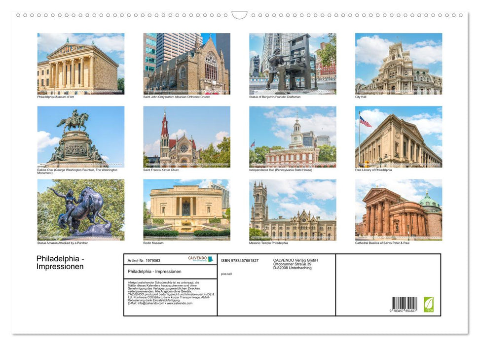 Philadelphia - Impressionen (CALVENDO Wandkalender 2026)