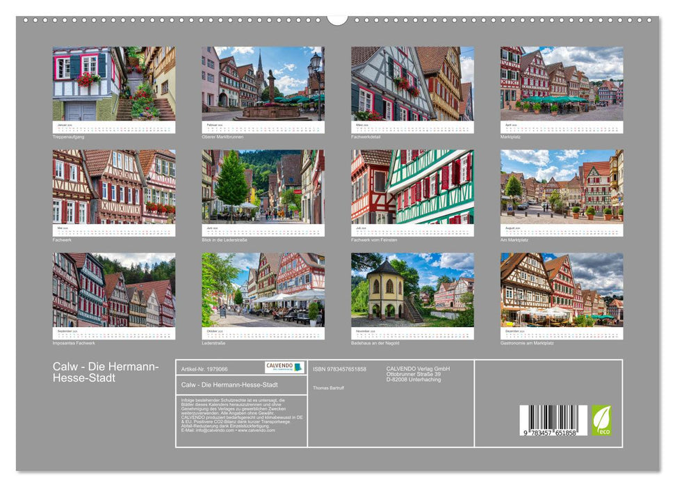 Calw - Die Hermann-Hesse-Stadt (CALVENDO Premium Wandkalender 2026)