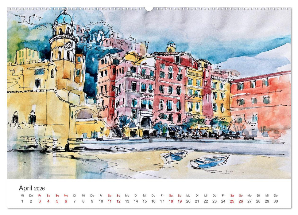 Italienische Reiseskizzen (CALVENDO Premium Wandkalender 2026)