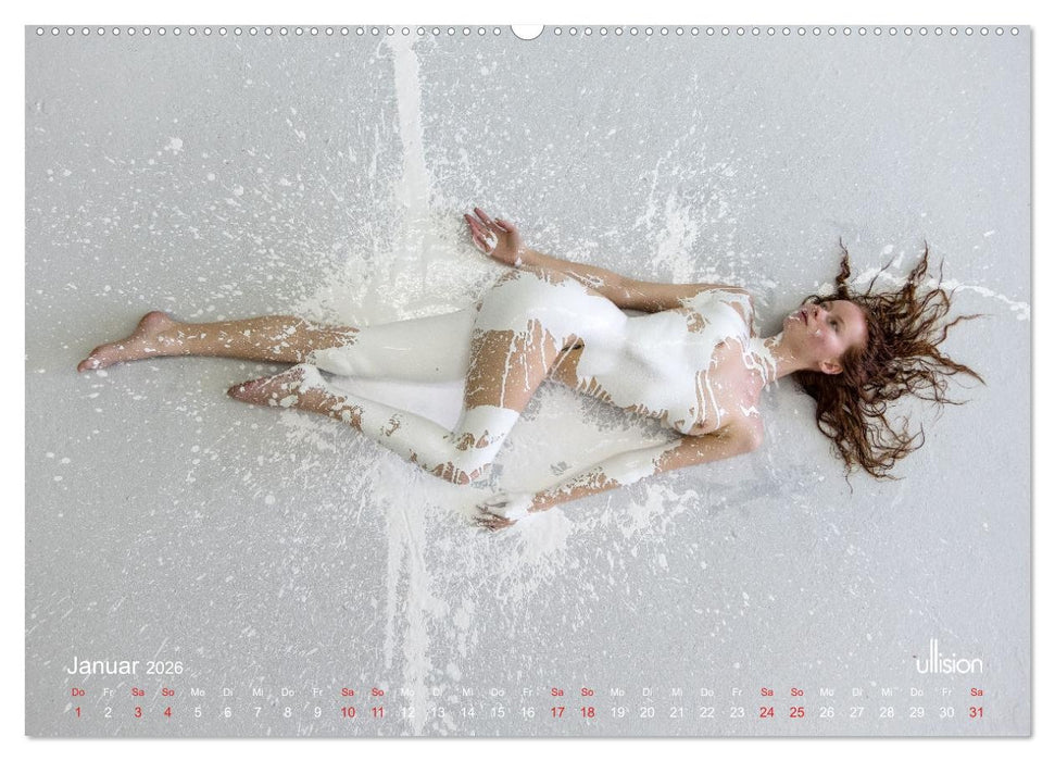 Farbspiele – Akt in Weiß (CALVENDO Premium Wandkalender 2026)