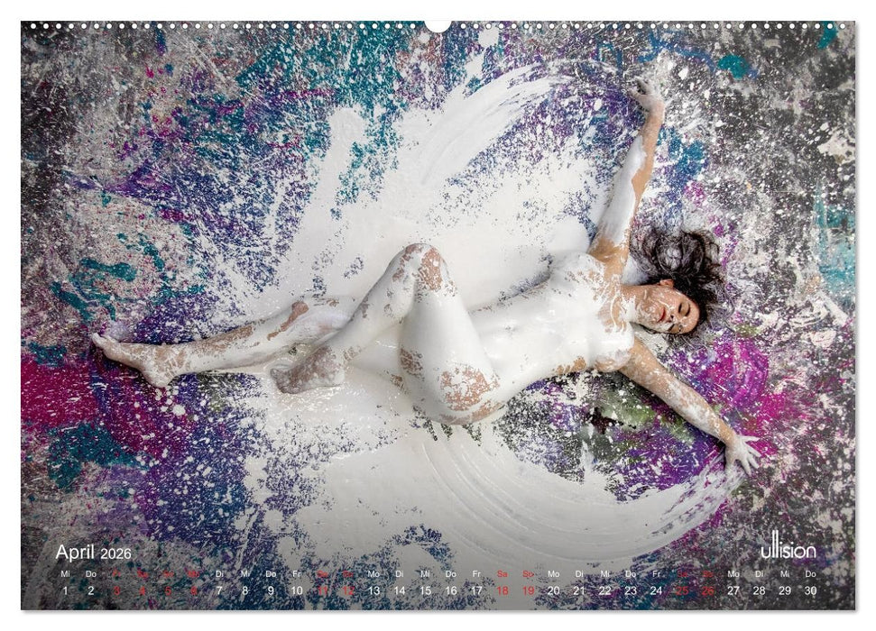 Farbspiele – Akt in Weiß (CALVENDO Premium Wandkalender 2026)