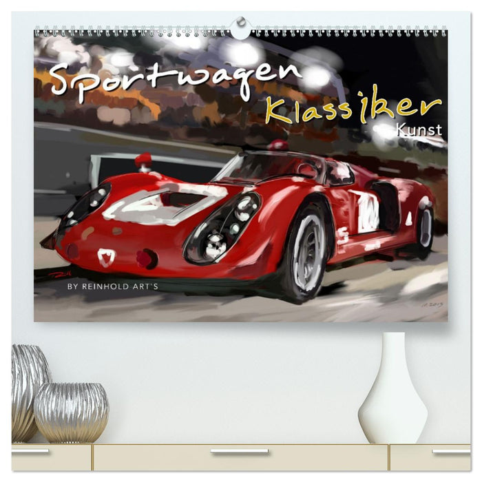 Sportwagen Klassiker Kunst (CALVENDO Premium Wandkalender 2026)