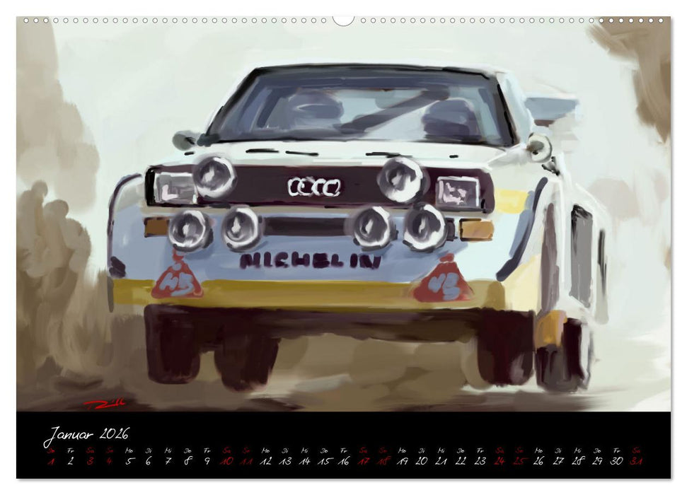 Sportwagen Klassiker Kunst (CALVENDO Premium Wandkalender 2026)