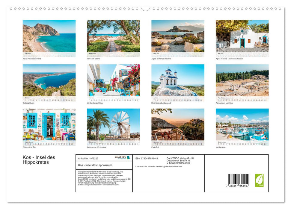 Kos - Insel des Hippokrates (CALVENDO Premium Wandkalender 2026)