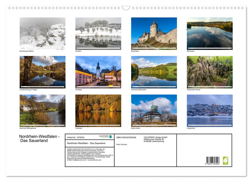 Nordrhein-Westfalen - Das Sauerland (CALVENDO Wandkalender 2026)