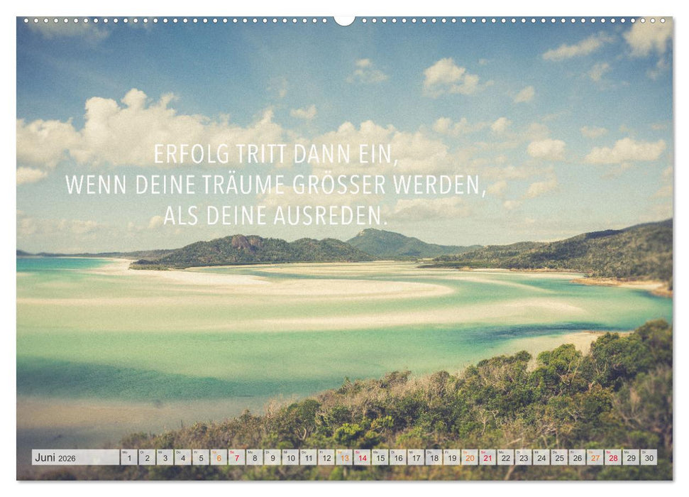 Träume - Motivationssprüche für Dich (CALVENDO Wandkalender 2026)