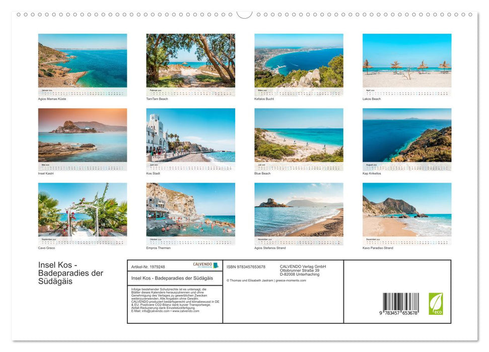 Insel Kos - Badeparadies der Südägäis (CALVENDO Premium Wandkalender 2026)