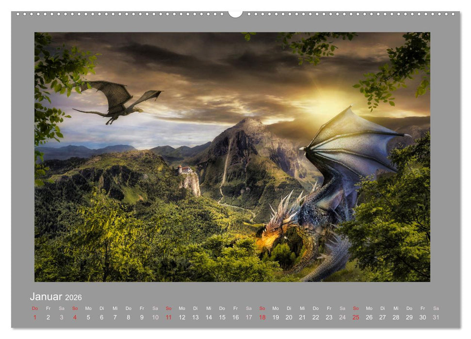 Land der Drachen (CALVENDO Wandkalender 2026)