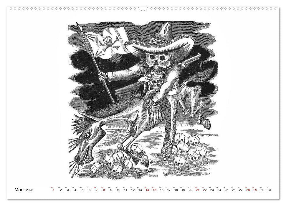 Calaveras - Totenköpfe und Skelette (CALVENDO Premium Wandkalender 2026)