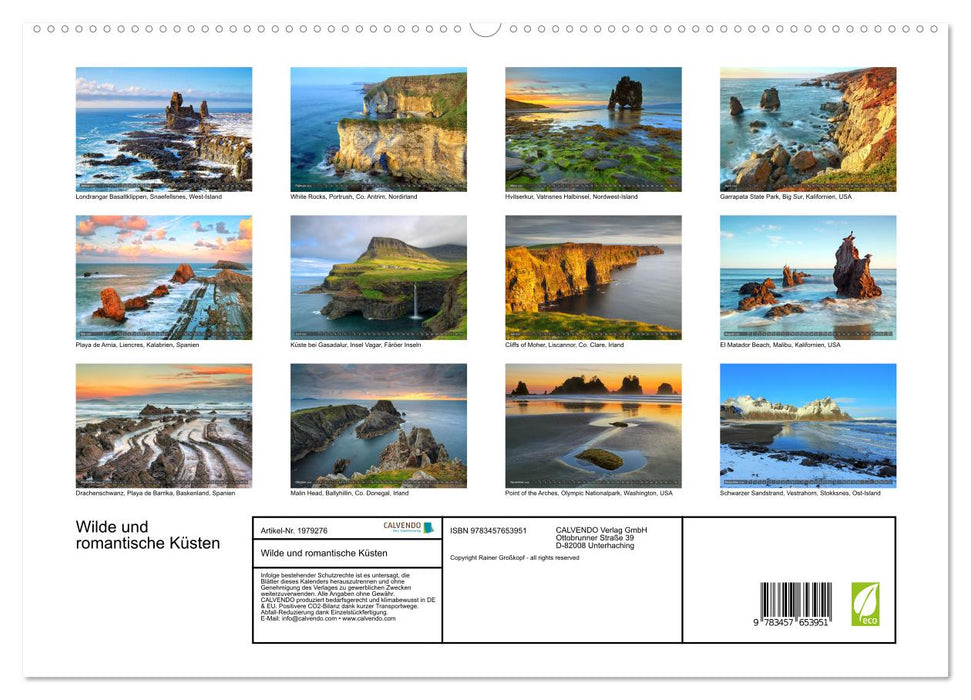 Wilde und romantische Küsten (CALVENDO Premium Wandkalender 2026)