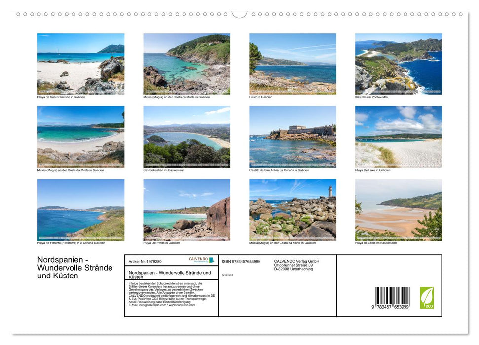 Nordspanien - Wundervolle Strände und Küsten (CALVENDO Premium Wandkalender 2026)
