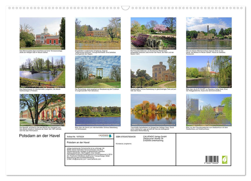Potsdam an der Havel (CALVENDO Wandkalender 2026)