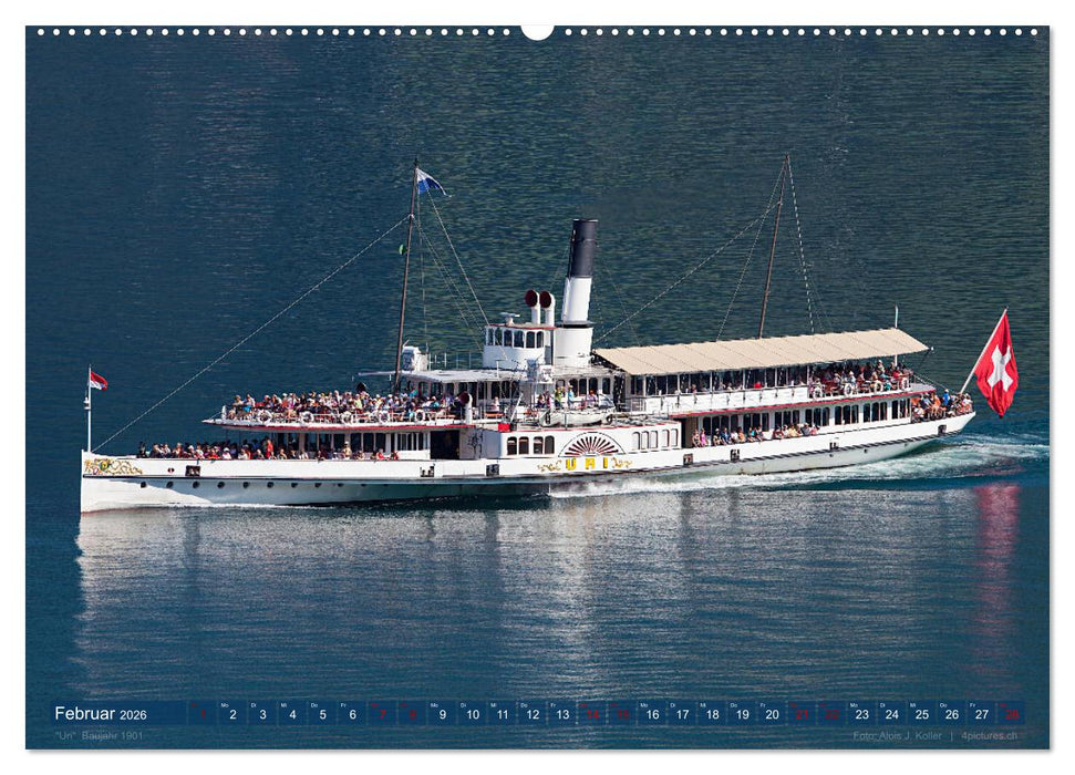 Dampfschiffe Vierwaldstättersee (CALVENDO Premium Wandkalender 2026)