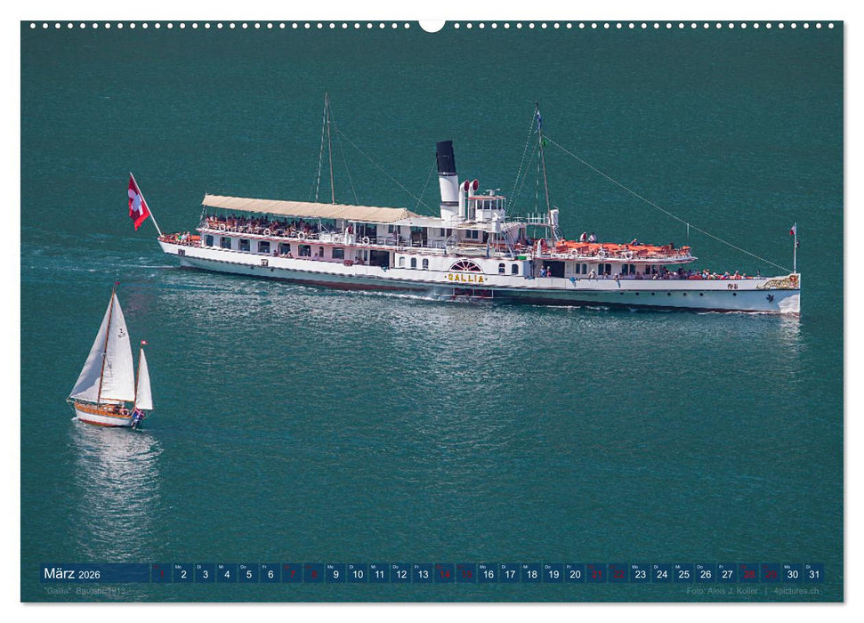 Dampfschiffe Vierwaldstättersee (CALVENDO Premium Wandkalender 2026)