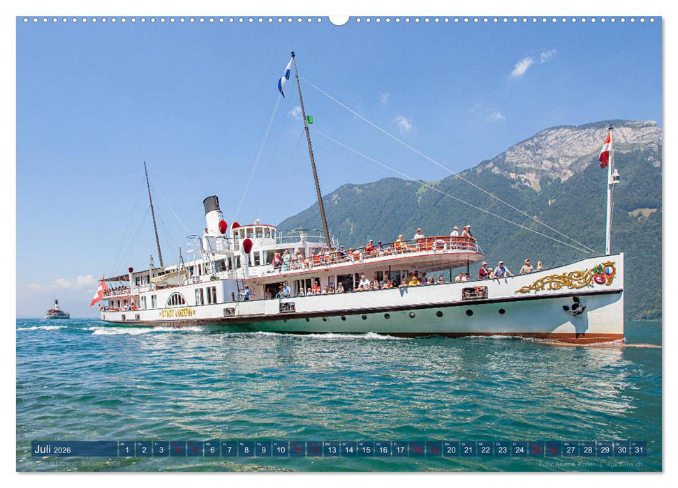 Dampfschiffe Vierwaldstättersee (CALVENDO Premium Wandkalender 2026)