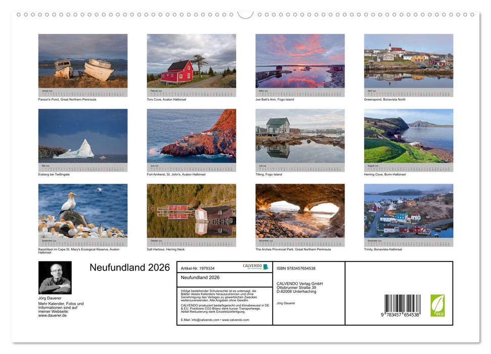 Neufundland 2026 (CALVENDO Premium Wandkalender 2026)