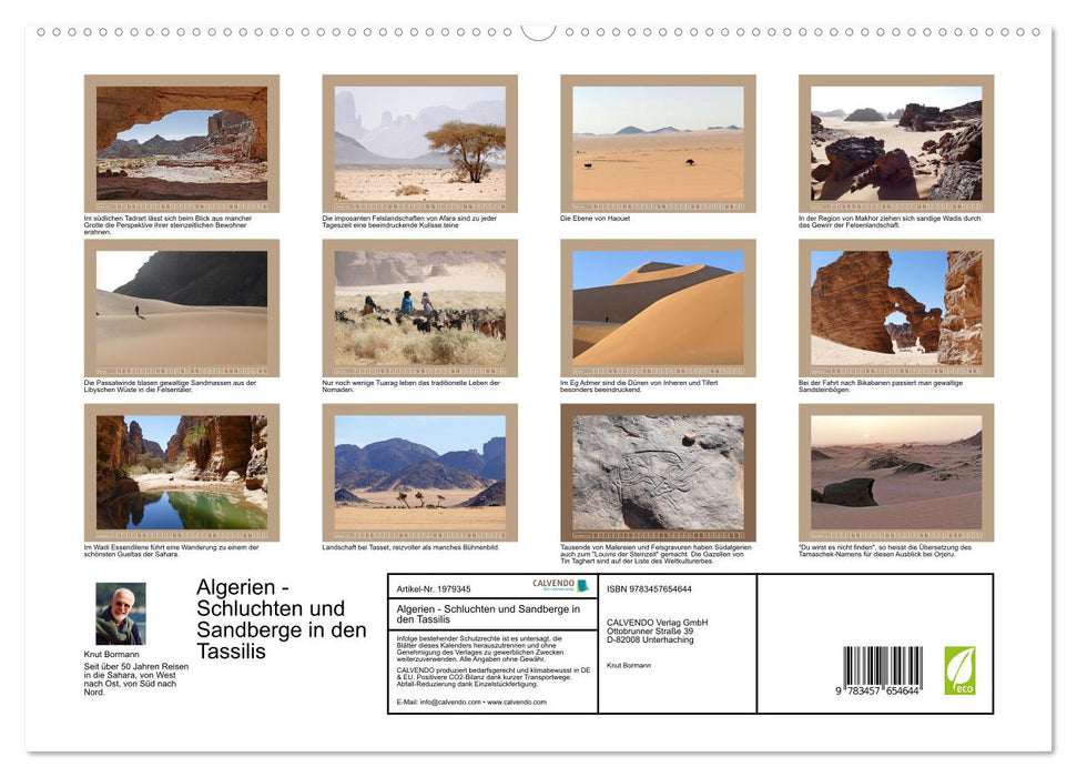 Algerien - Schluchten und Sandberge in den Tassilis (CALVENDO Premium Wandkalender 2026)